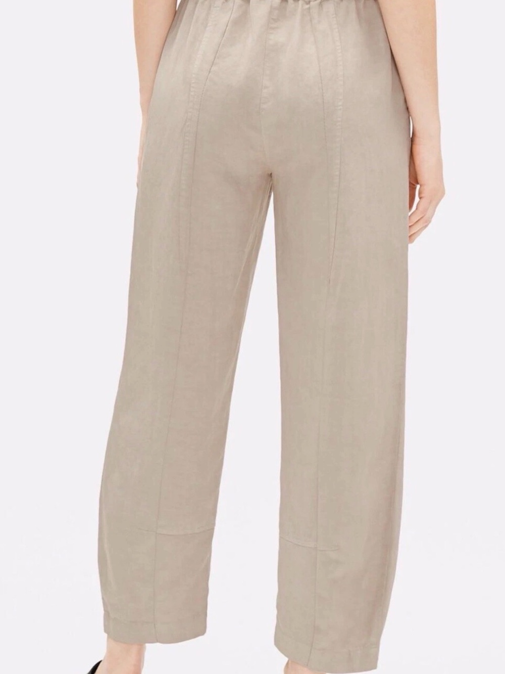 Eileen Fisher Lantern Ankle Tencel Linen  Khaki Beige Sz Sm (more Like Med) $238 - Picture 2 of 11